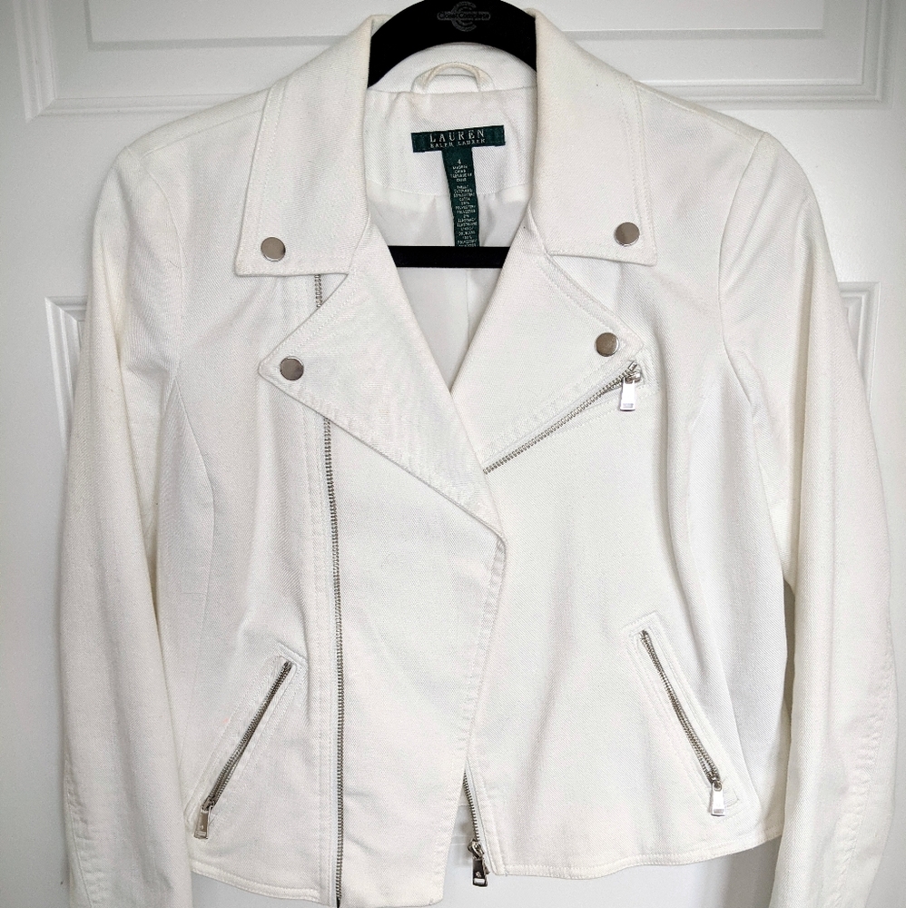 Ralph Lauren White Jean Jacket. Size 4